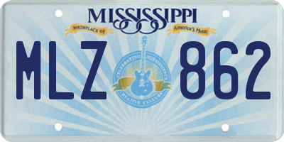 MS license plate MLZ862
