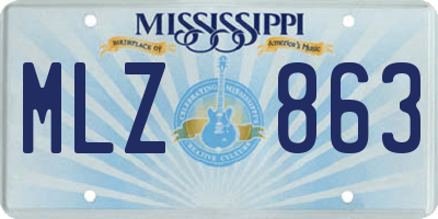MS license plate MLZ863
