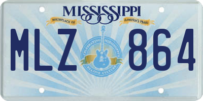 MS license plate MLZ864