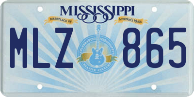 MS license plate MLZ865