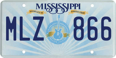 MS license plate MLZ866