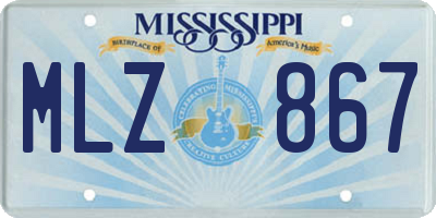 MS license plate MLZ867