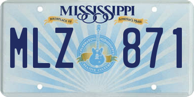 MS license plate MLZ871