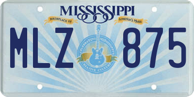 MS license plate MLZ875