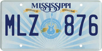 MS license plate MLZ876