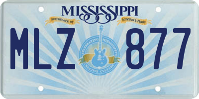 MS license plate MLZ877