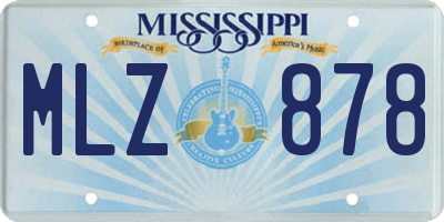 MS license plate MLZ878