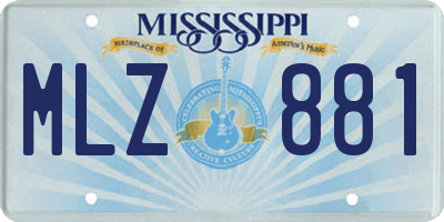 MS license plate MLZ881