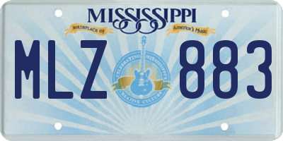 MS license plate MLZ883