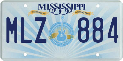 MS license plate MLZ884