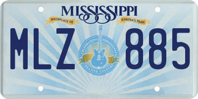 MS license plate MLZ885
