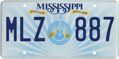 MS license plate MLZ887