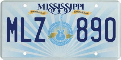 MS license plate MLZ890
