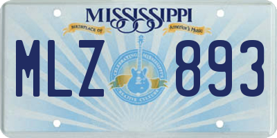 MS license plate MLZ893