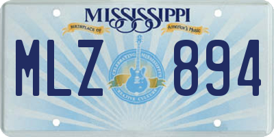 MS license plate MLZ894