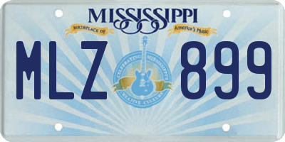 MS license plate MLZ899