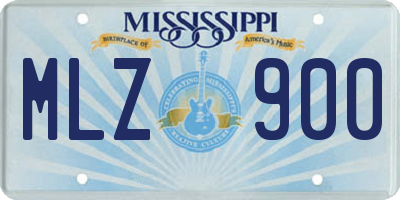 MS license plate MLZ900