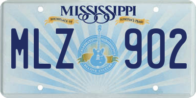 MS license plate MLZ902