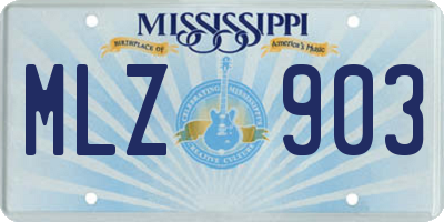 MS license plate MLZ903