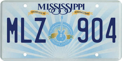 MS license plate MLZ904