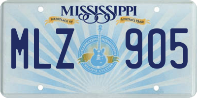 MS license plate MLZ905