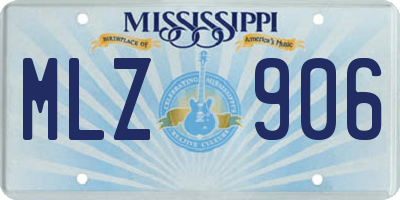 MS license plate MLZ906
