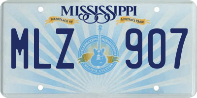 MS license plate MLZ907