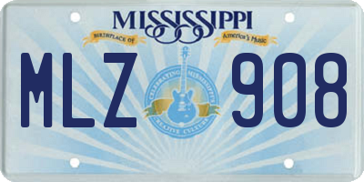 MS license plate MLZ908