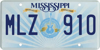 MS license plate MLZ910