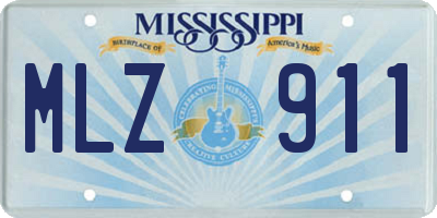 MS license plate MLZ911