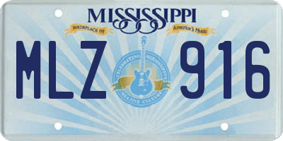 MS license plate MLZ916