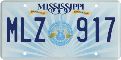 MS license plate MLZ917