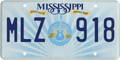MS license plate MLZ918