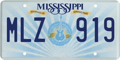 MS license plate MLZ919