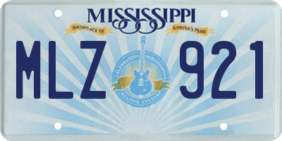 MS license plate MLZ921