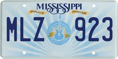 MS license plate MLZ923