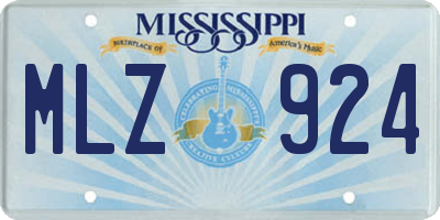 MS license plate MLZ924