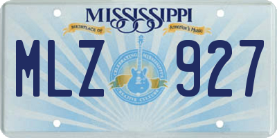 MS license plate MLZ927
