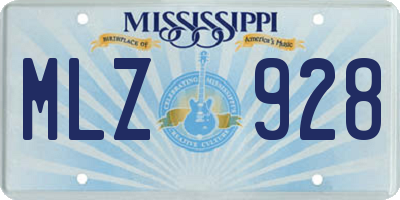 MS license plate MLZ928
