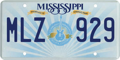 MS license plate MLZ929