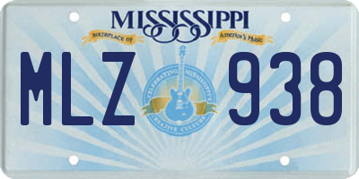 MS license plate MLZ938