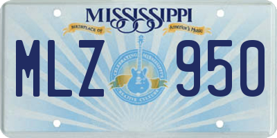 MS license plate MLZ950