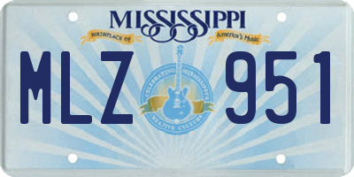 MS license plate MLZ951
