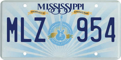 MS license plate MLZ954