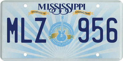 MS license plate MLZ956