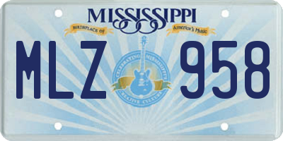 MS license plate MLZ958
