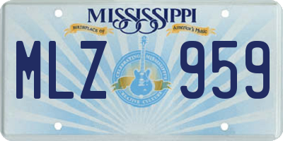 MS license plate MLZ959