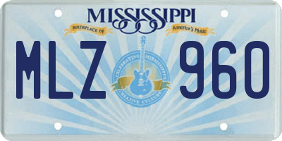 MS license plate MLZ960