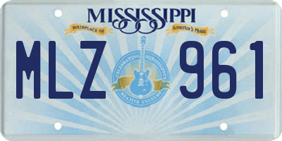 MS license plate MLZ961