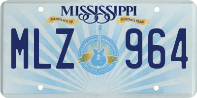 MS license plate MLZ964